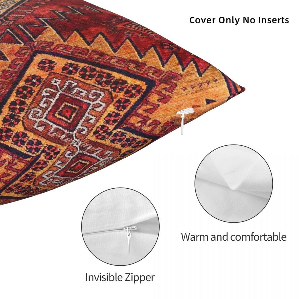 Berber Oriental Heritage Moroccan Square Pillowcase Polyester Linen Velvet Creative Zip Decorative Home Cushion Cover 45X45