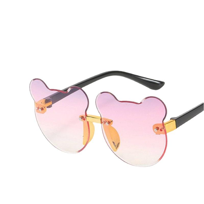 2023 New Summer Girl Boys Cute Kids Rimless Sunglasses Animal Cartoon Bear Children Baby Outdoor Sun Glasses UV400 Oculos De Sol
