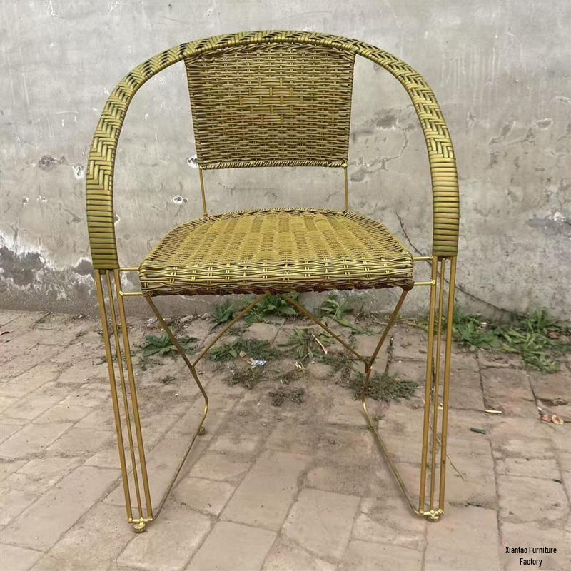 Rattan Office & Leisure Jump Chair for Kids - Stress Relief with Iron Frame & Rattan Weaving