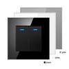 2-fach 1-Wege EU-Standard Wandschalter mit LED Glas & PC Material Langlebiges Design