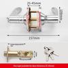 Round Door Handle Lock Privacy Entry Knob Keyed for Interior Front Doors Bedroom Bathroom Security Rustproof Design&