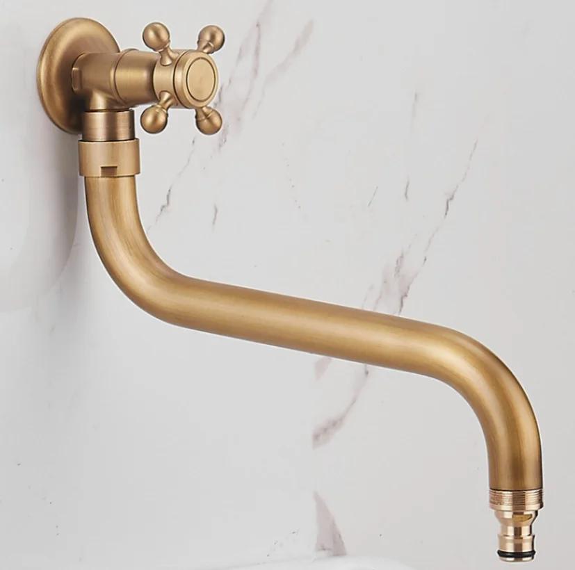 Outdoor courtyard wall mounted faucet anti-freezing single cold wash basin stone basin copper villa outdoor anti-freezing faucet