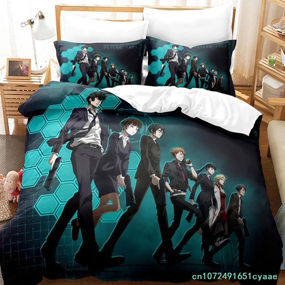 2023 Psycho Pass Bedding Set Single Twin Full Queen King Size Bed Set Adult Kid Bedroom Duvetcover Sets Anime Parure De Lit Bed