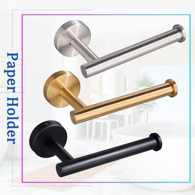 Toilettenpapierhalter aus Edelstahl 304, gebürstetes Gold, schwarz, zur Wandmontage, Küchen-WC-Papierhandtuchhalter, Taschentuchrollenhalter, Regal
