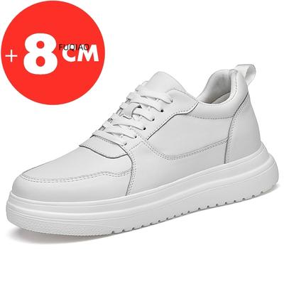 Moda Taglia Grande Lift Uomo Sneakers Scarpe con Rialzo Aumento Altezza Soletta 7-8CM Scarpe Tacco Alto Vera Pelle Scarpe Sportive
