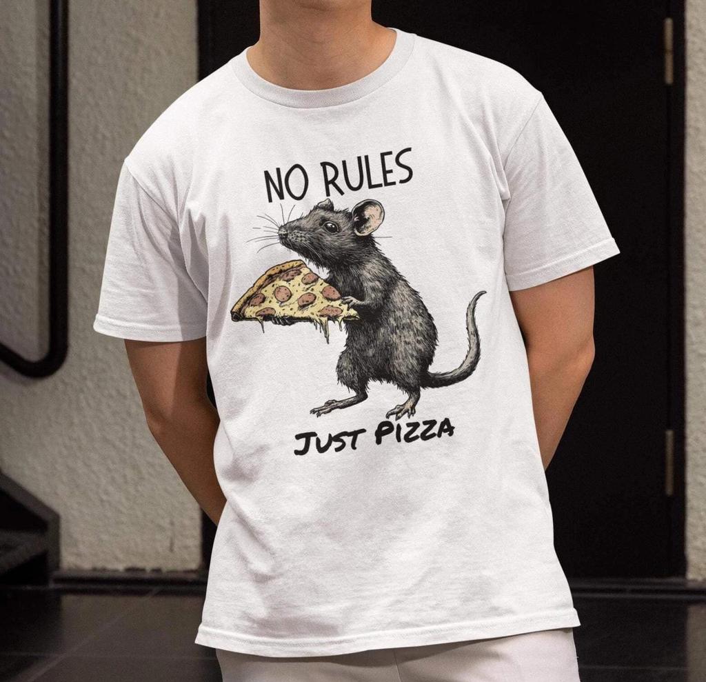 No Rules Just Pizza Rat Pizza Shirt, Pizza Lover Rat T-shirt