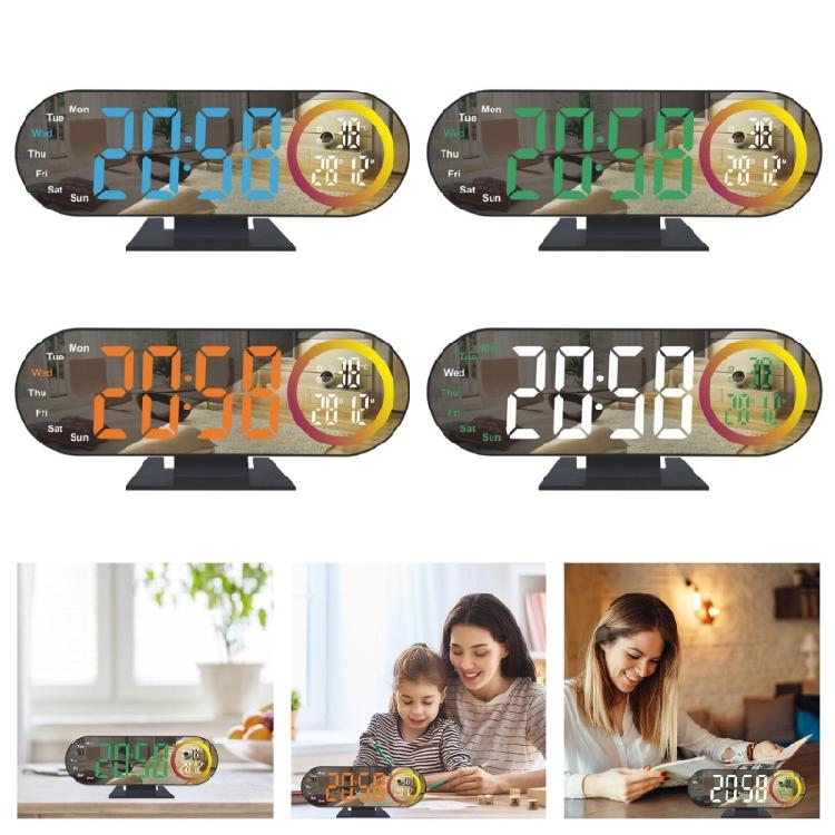 Projection Alarm Clock,Digital Clock with 180° Rotatables Projectors Duals Loud Alarm Clock with Night Lights Bedroom