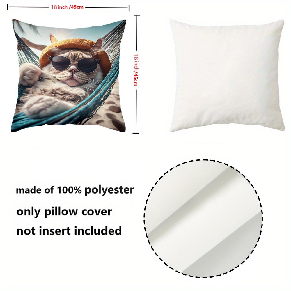 Cool Pets Print Square Pillow Covers Pattern Cushion Cover Suitable for Sofa Bedroom Car Pillow Cover