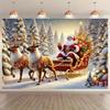 1Pc Christmas Festive Scene Tapestry Wall Hanging, Decorative Fabric Poster for Bedroom, Living Room, Dorm & Home Decor
