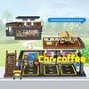 2469PCS Classic Street View Coffee Car Club,MOC Creative City Coffee Shop Model Bricks Assembling Building Block DIY Toys Gifts