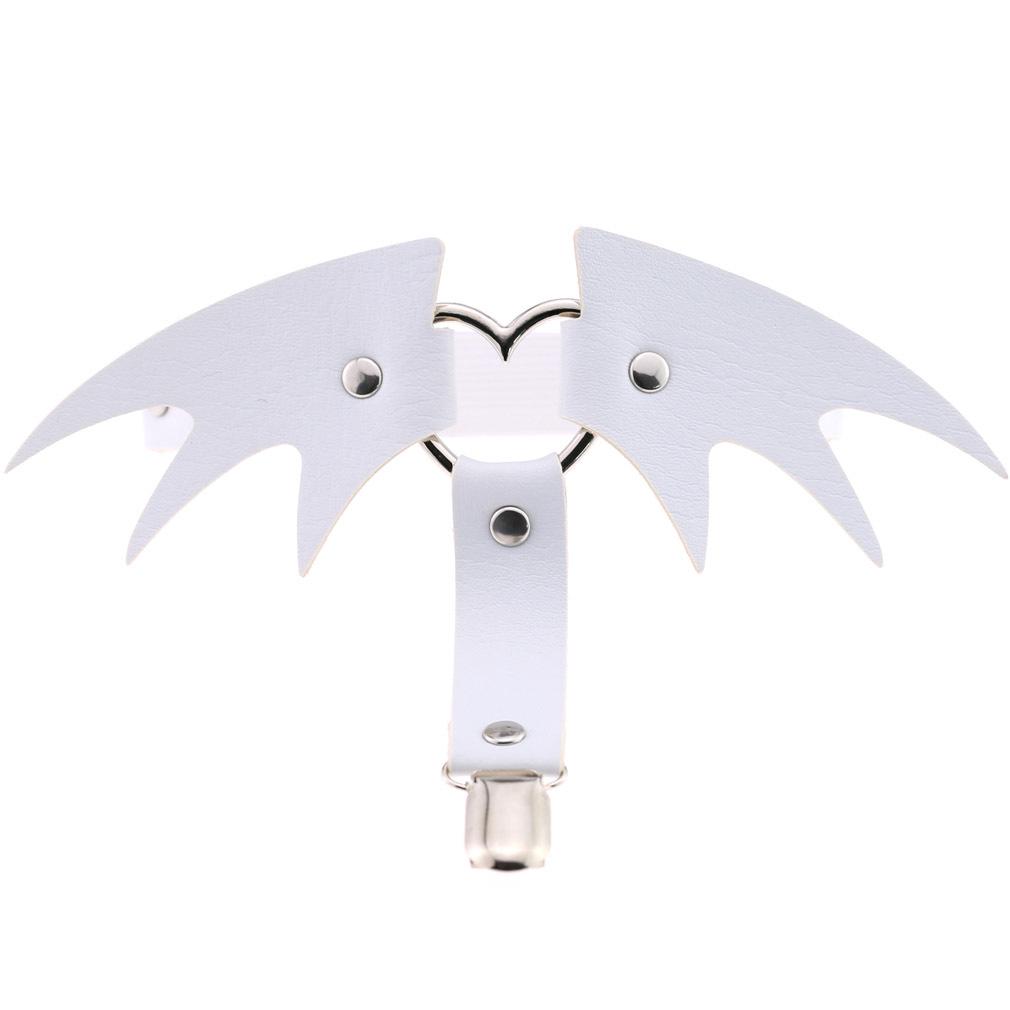 Punk Heart Leather Garter Belt with Wings - Street Style Nightclub Halloween Leg Jewelry Clip