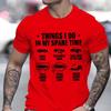 Unisexs Casual T Shirt Vintage Things I Do In My Spare Time Car Icons Graphic Tees Crew Neck Loose Summer Car Guy Humor Tops