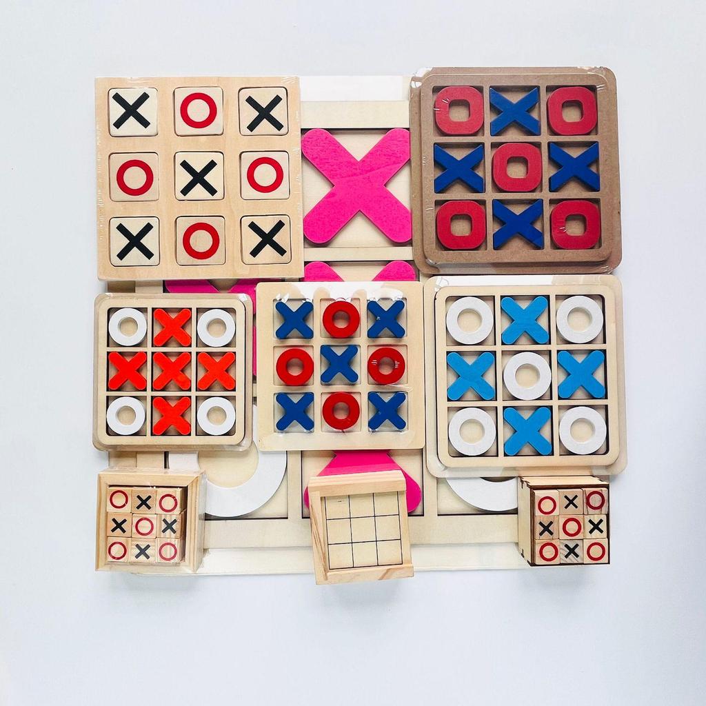 XO Wooden Tic Tac Toe Casual Battle Tabletop Game