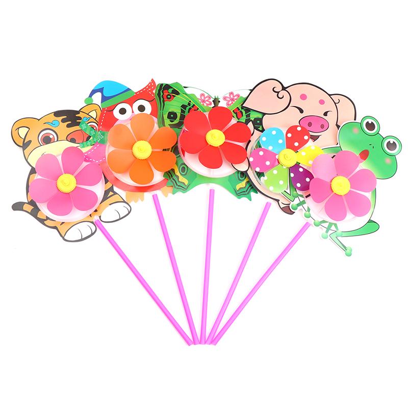 Lovely Cartoon Handmade Windmill Wind Spinner Kids Toys Yard Garden Decor