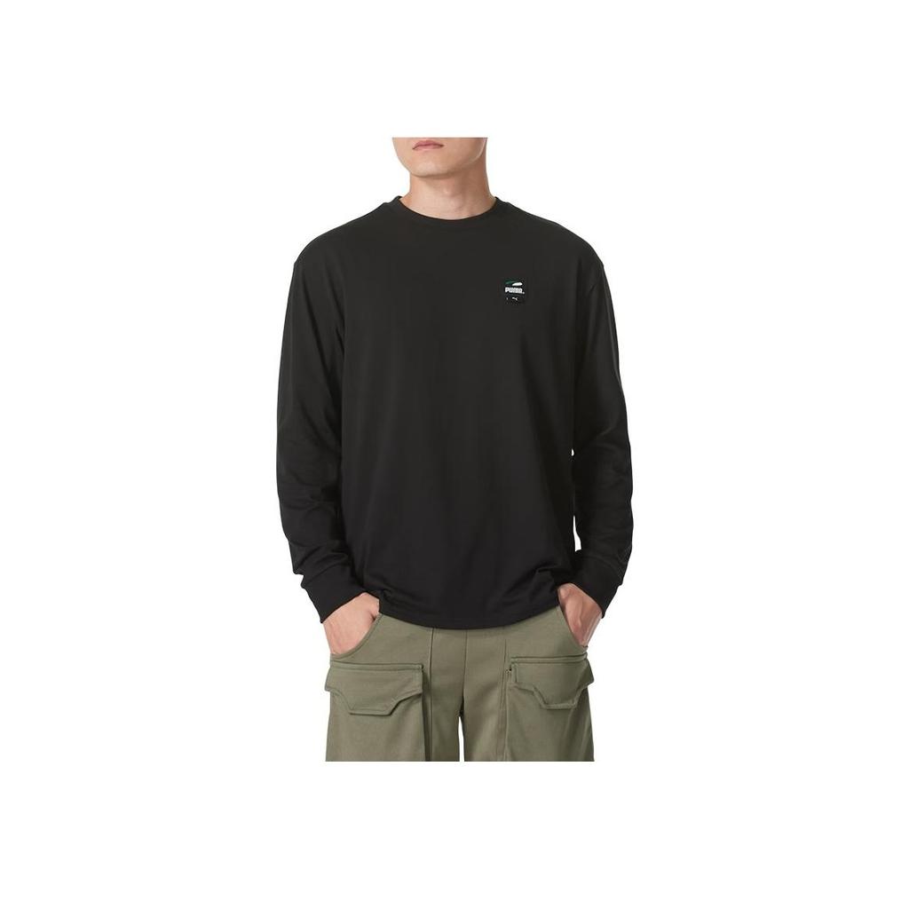 Puma Loose Fit Outdoor Crew Neck Long Sleeve T-Shirt Men tops Black 628138-01