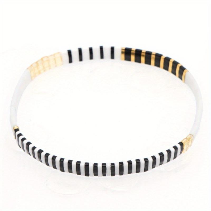 Women's Fashion Bracelet, Elegant Sexy Glass Beaded Jewelry, Handwoven Elastic Cord Bracelet for Daily Wear Gift, Party Beach Vacation
