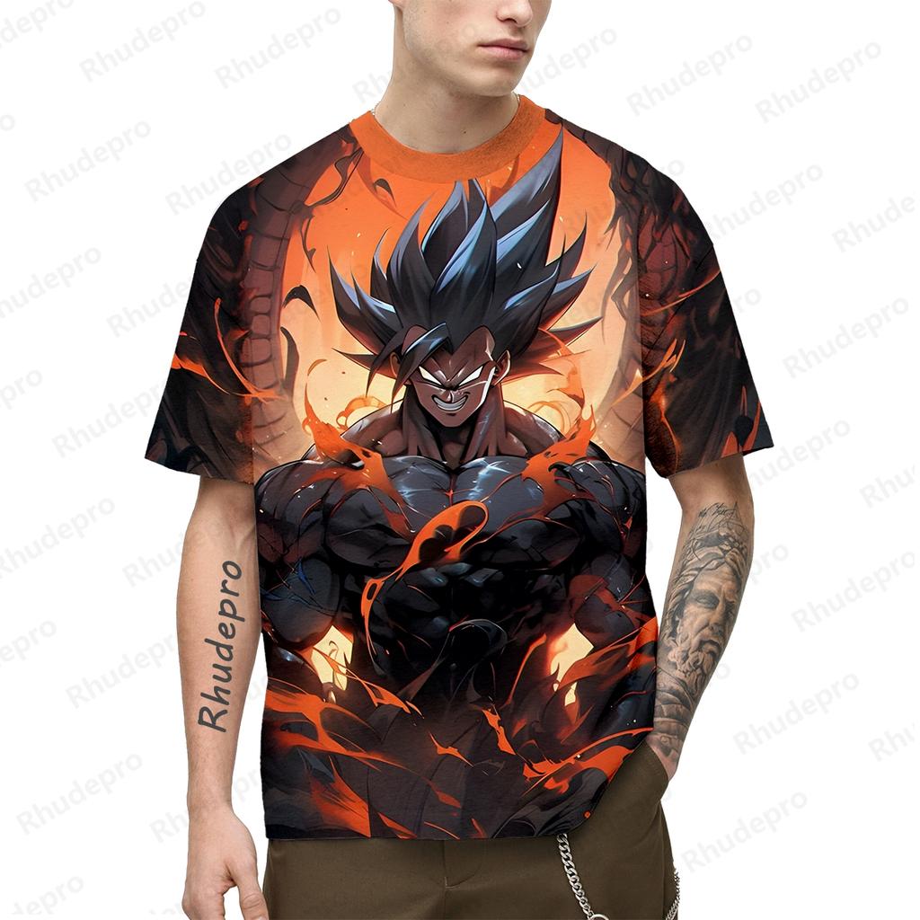 Vegeta Gym Tops 100-5XL Goku Hip Hop T-Shirt für Männer Cosplay T-Shirts Übergroße Kleidung Mode Anime Y2k