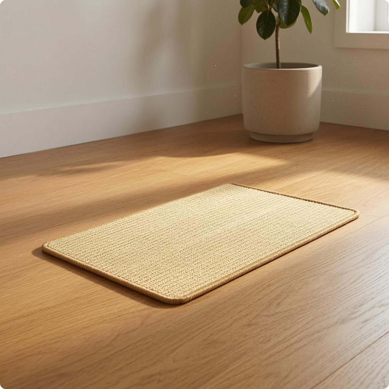 Mata do drapania dla kota z sizalu Mocowanie na rzep Dywanik do drapania z obszyciem Natural_30-40cm Velcro beige