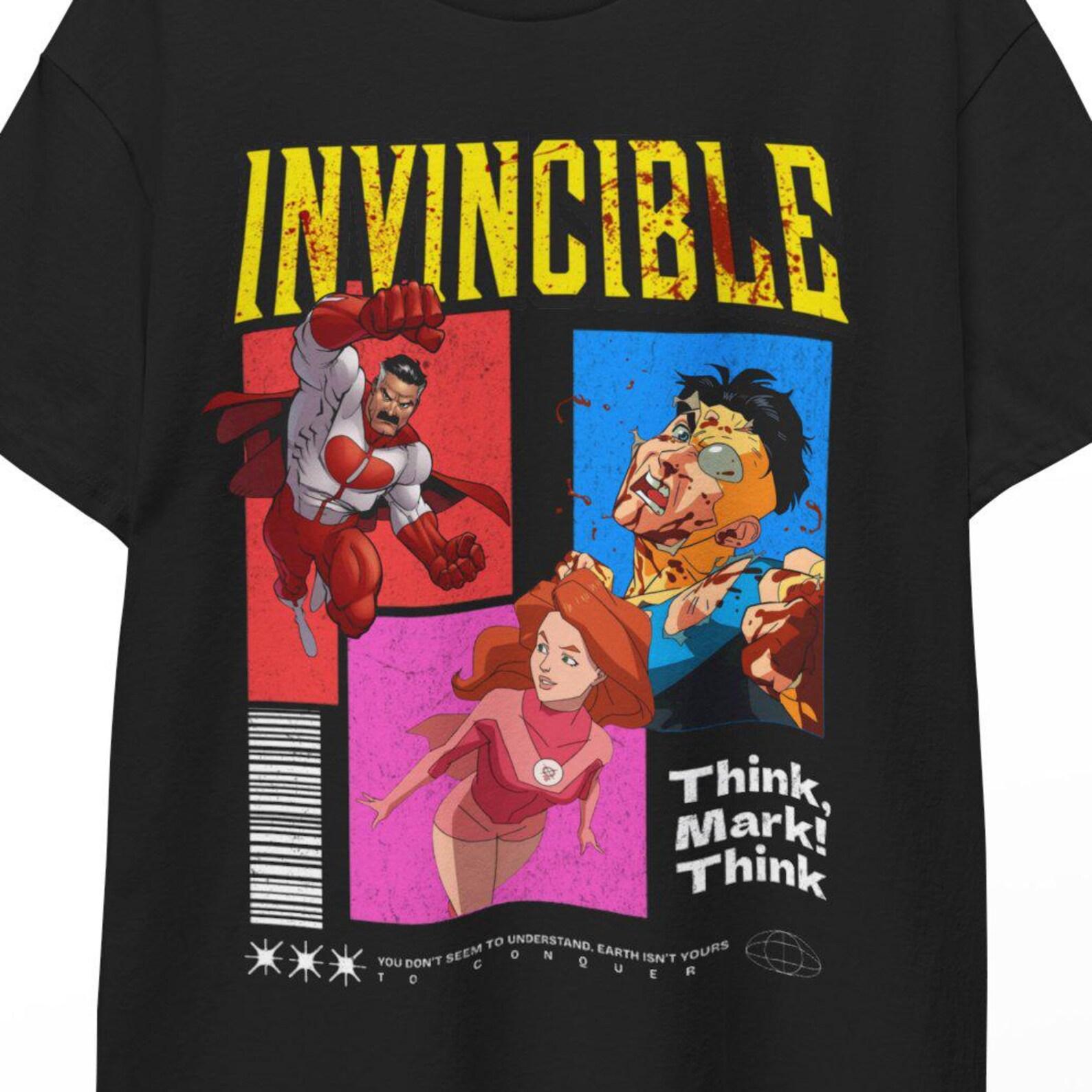 Invincible Fan Shirt Powerful Mark Hero Comic Style Graphic Tee Unisex T Shirt Inspired By Mark Legend Gift For Superhero Lovers Streetwear L