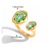 Yori Smooth Stainless Steel Zirconia Open Golden Ring PVD Plated Stainless Steel Rust Proof Summer Jewelry Wholesale