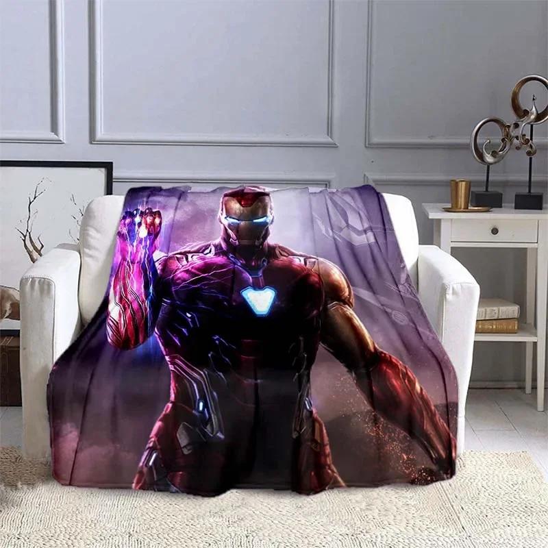 Iron Man Printed Blanket Children Adult Blanket Soft and Warm Bedding for Bed Sofa Outdoor Travel Cover Blanket