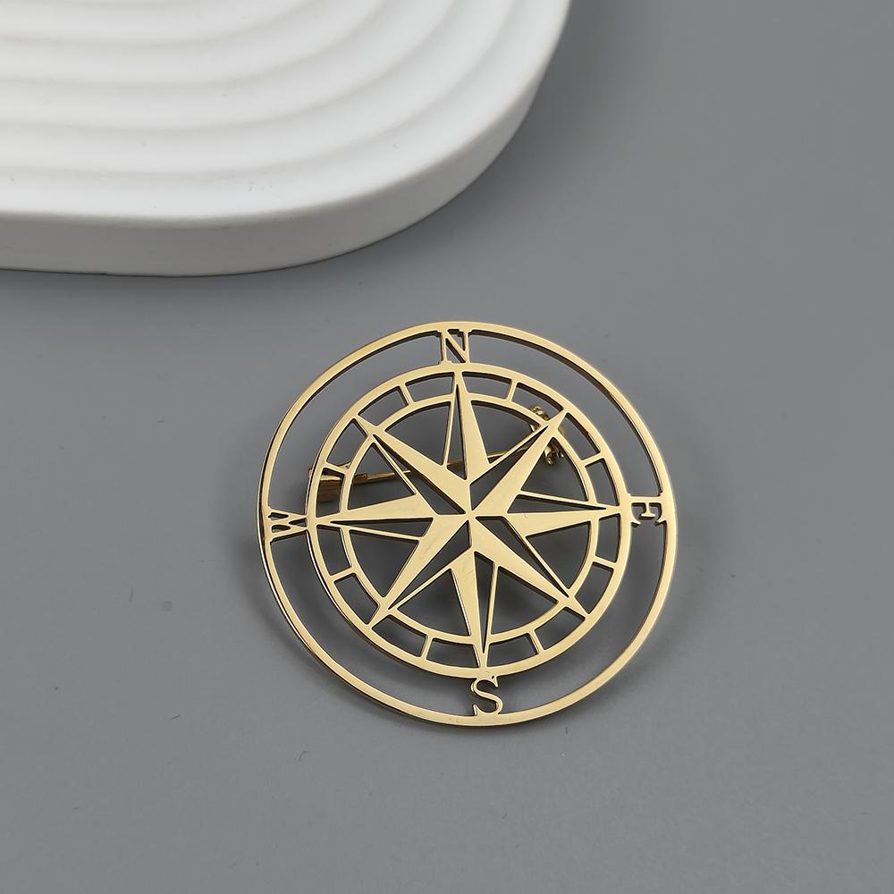 Stellar Mango Element Stainless Steel Brooch, Classic Fashion Badge, Banquet/Speech/Business Universal Lapel Jewelry.