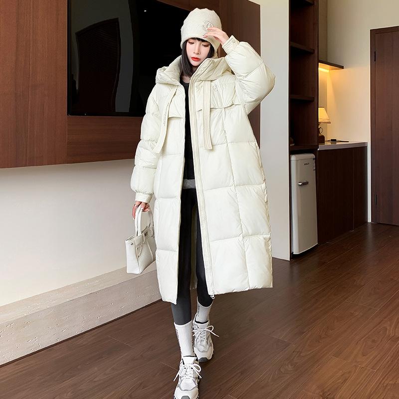 

New Thickened Down Cotton Jacket for Women Long Knee-length Cotton Coat Korean Style Loose Puffer Jacket Winter Cotton-padded Jacket 2XL