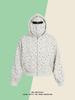 Yüz Maskeli Unisex Oversize Çiçekli Kapüşonlu Sweatshirt