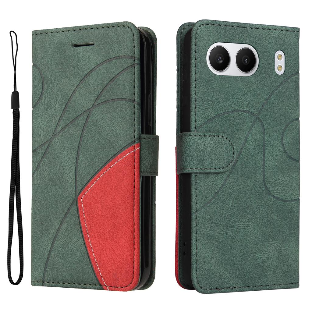 For OnePlus Nord 4 Leather Case Wallet Stand Color Splicing Phone Cover