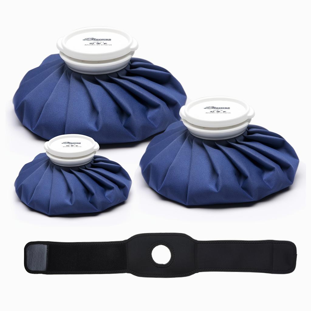 Draspotee 3pcs/11"/9"/6" Reusable Ice Bag, Ice Pack, Hot Water Bag, Hot Water Bottle.