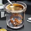 Luxury Windproof Glass Ashtray with Lid for Home and Office