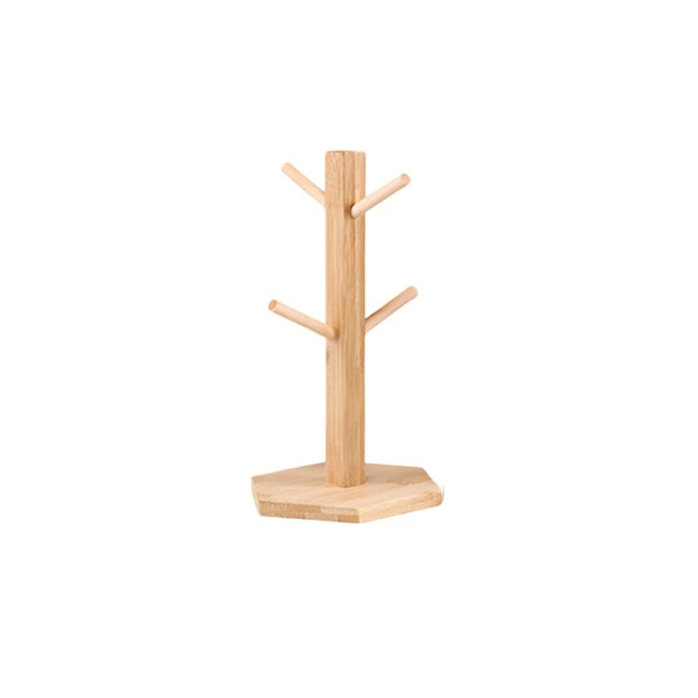 Soluzione Sostenibile in Legno per Conservare Tazze, a Forma di Albero con 6 Ganci