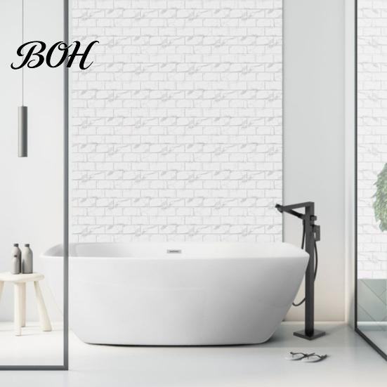 Waterproof Wall Stickers for Kitchen 6Pcs Marble Pattern Peel And Stick Backsplash, Brick Panels, Self Adhesive Modern Nordic Style Covering