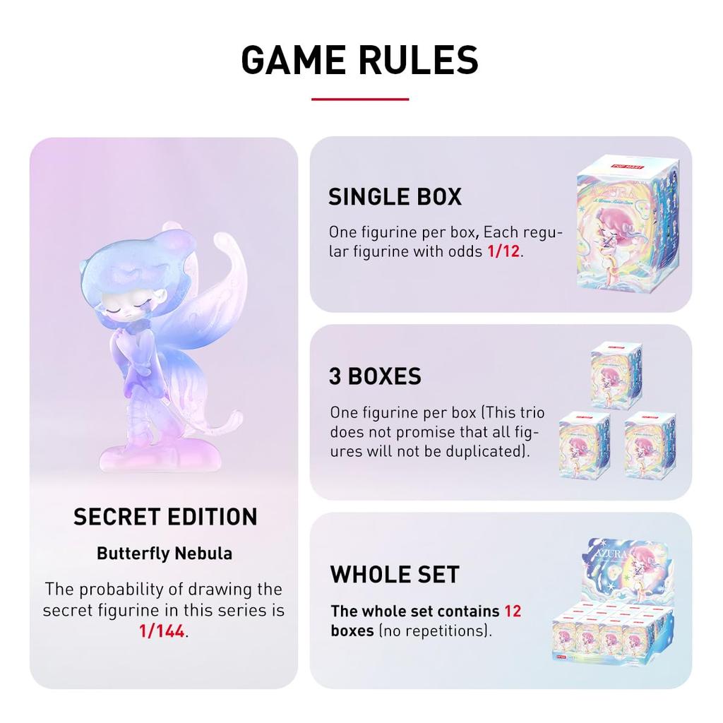 POP MART AZURA A Dream About Stars Series [Assorted Box of 12] Pop Mart Gachapon Blind Box Figures, Plastic Models, Premium Soft Vinyl Toys, Original