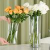 Klar blomster vase til borddekorationer Knusesikker Høj Cylinder Plastik Vase til Bryllupsbegivenhed Hjemmekontor Borddekoration