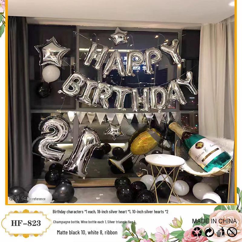 18th Birthday Party Aluminum Balloon Set - Wall Decoration Background