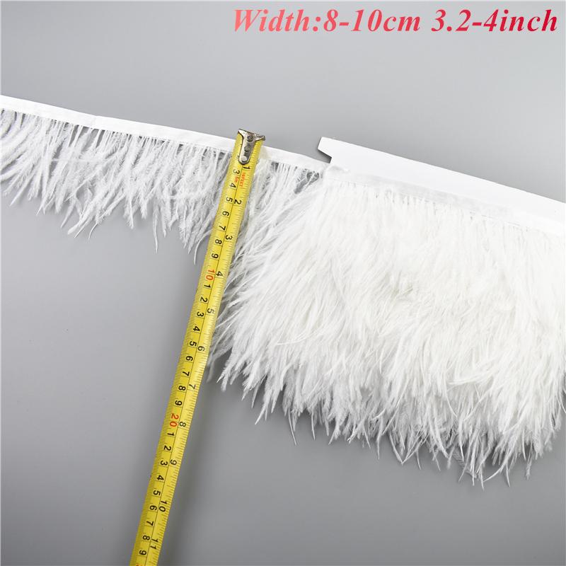 1Meters White Black Pheasant Feathers for Clothes Ribbon on Tape Rooster Goose Turkey Marabou Ostrich Fringe Trim Sewing Decor