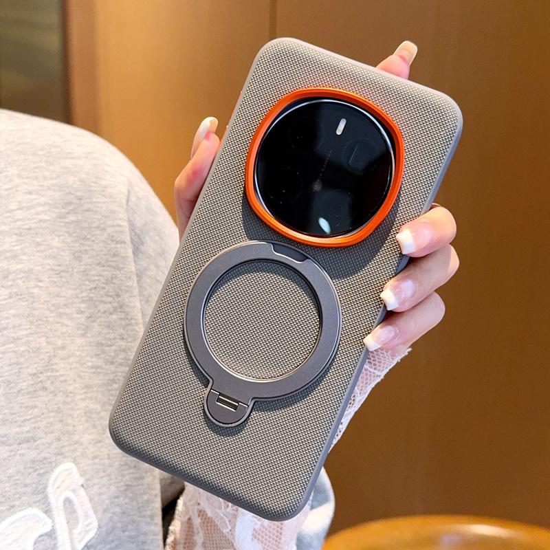 

For Honor Magic 7 7 Pro 6 6 Pro solid color rotating magnetic stand anti-drop and anti-fingerprint phone case For Magic 6 Pro