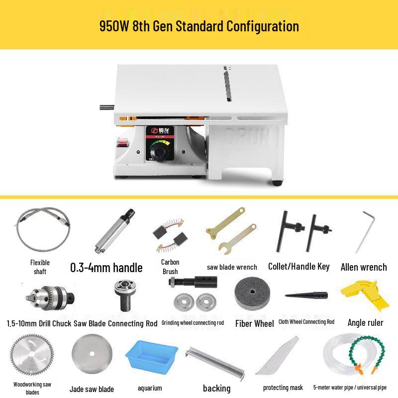 Multi-Functional Electric Bench Grinder: Jade, Woodworking Polisher, Engraver, Cutter, Drill.
