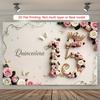 15th Birthday Butterfly and Flower Theme Background Decoration Props for Photography, Polyester Material, Two-Dimensional Plane