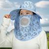 Floral Picking Tea Hat With Mask Neck Protection Hat Retro Sunshade Shawl Cap  Travel