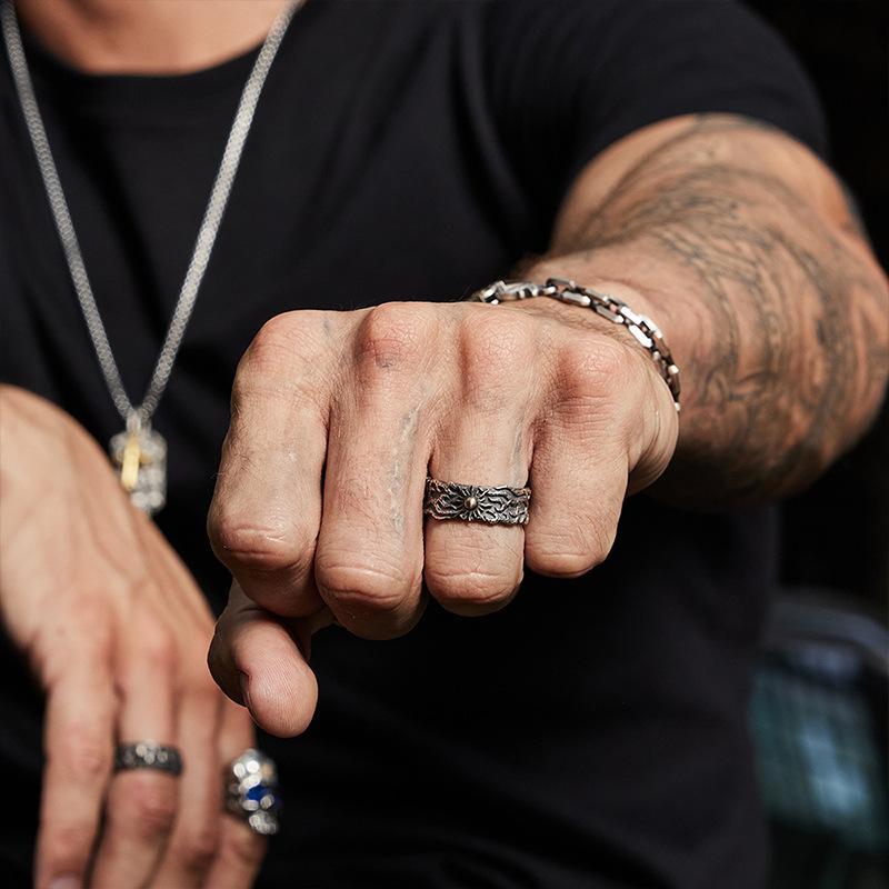 Buyee 925 Sterling Silver Ring Finger Golden Sun Sweet Open Ring for Man Woman Unique Rock Punk Fine Jewelry Circle