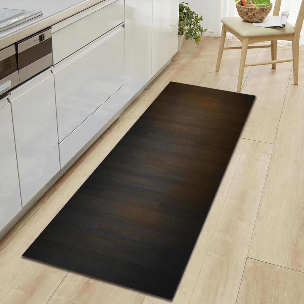 Wood Grain Household Door Mat Kitchen Absorbent Strip Bathroom Non-Slip Floor Mat Living Room Bedroom Carpet