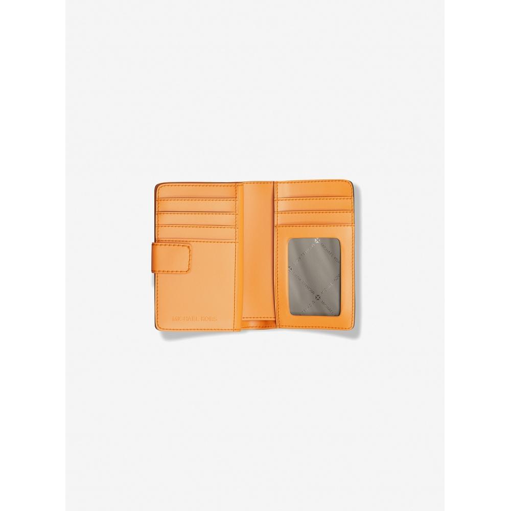 Michael Kors Jet Set Travel Billfold Zip Compact Wallet Medium   Mk Signature 35t5gtvf6v3357 Pop Orange
