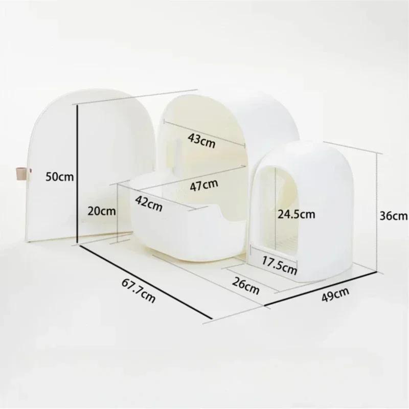 Corridor Style Cat Toilet Odor Prevention Prevention Cat Bedpans Fully Enclosed Cat‘s Litter Box Safety Material Pet Supplies