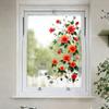 Rote Blume-förmige Glasaufkleberfolie zur Dekoration von Schlafzimmer-, Wohnzimmer- und Balkon-Glasfenstern