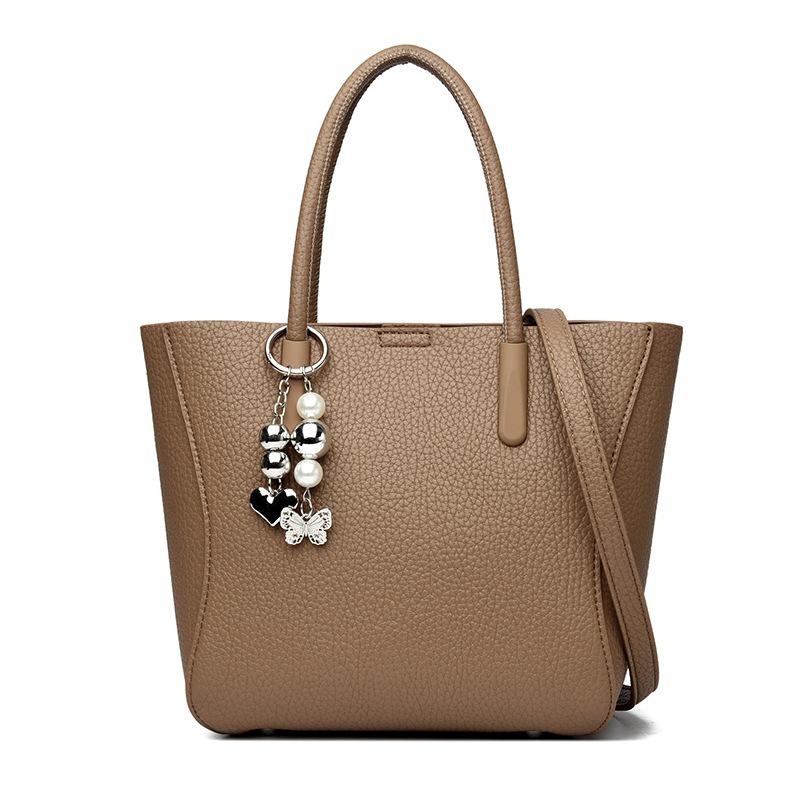 

Stylish and simple women s bags New lychee pattern handbag Commuter shoulder messenger bag темные хаки