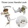 Stainless Steel Bedroom Handle Knob Universal Door Knob Replacement Three-bar Handle Lock  Room