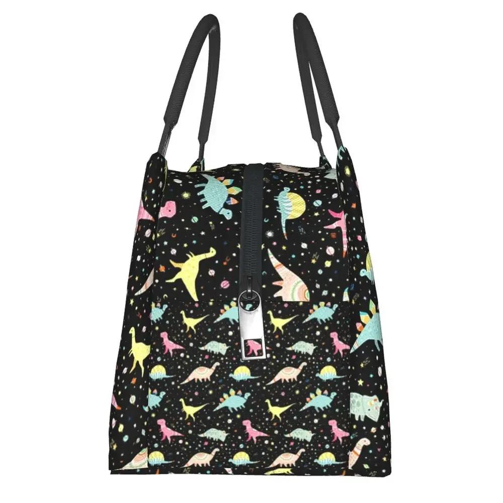 Cartoon Dinosaur Pattern Insulated Lunch Bag for Women Waterproof Animal Thermal Cooler Lunch Tote Beach Camping Travel