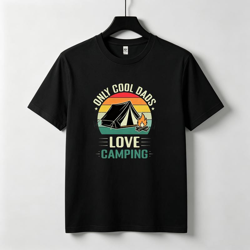 Camping TShirt Cool Dads Love Camping Retro Graphic Tee Vintage Sunset Casual Cotton Dad Gift Streetwear Harajuku Y2k Tops